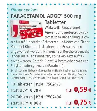 Apotal Paracetamol adgc tabletten Angebot