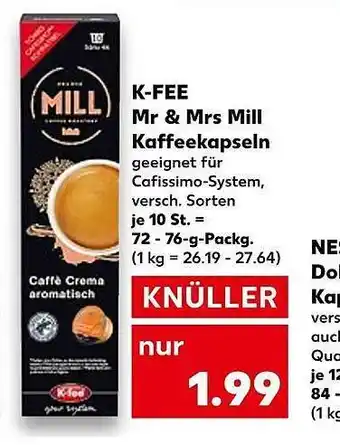 Kaufland K-fee mr & mrs mill kaffeekapseln Angebot