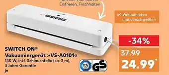 Kaufland Switch on vakuumiergerät „vs-a0101“ Angebot