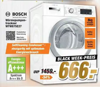 Expert Bosch Warmepumpentrockner | WTW875E27 Angebot