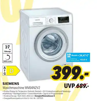 MEDIMAX Siemens Waschmaschine WM14N2V2 Angebot