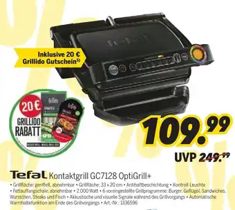 MEDIMAX Tefal Kontaktgrill GC7128 Optigrill+ Angebot