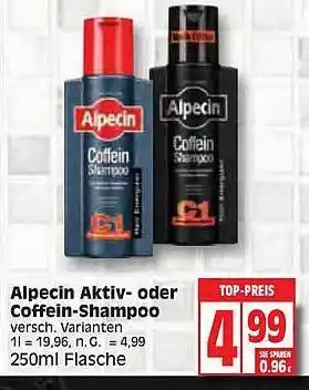 Edeka Alpecin aktiv- oder coffein-shampoo Angebot