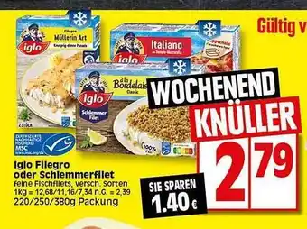 Elli Markt Iglo filegro oder schlemmerfilet Angebot