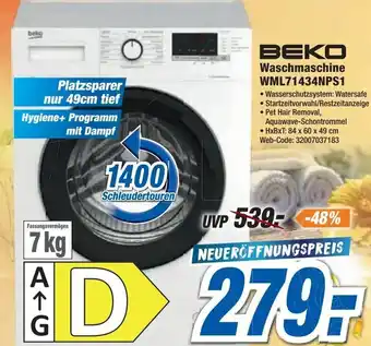 Expert Beko Waschmaschine ,,WML71434NPS1" Angebot