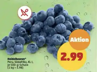 PENNY Heidelbeeren 500 g Schale Angebot