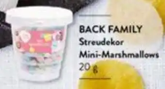 Aldi Süd Back Family Streudekor Mini Marshmallows 20 g Angebot