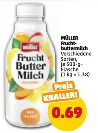 PENNY Müller Fruchtbuttermilch 500 g Flasche Angebot