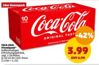 PENNY Coca-Cola Friendspack 10x0,33 Liter Dose Angebot