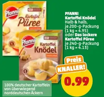 PENNY Pfanni Kartoffel Knödel 200 g oder Das lockere Kartoffel Püree 240 g Packung Angebot