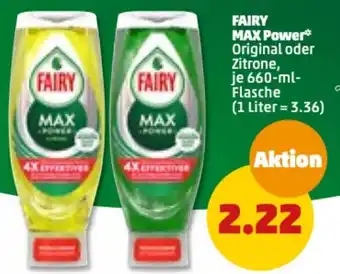 PENNY Fairy Max Power 660 ml Flasche Angebot