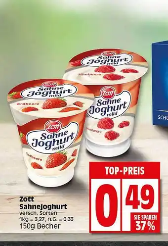 Elli Markt Zott sahnejoghurt Angebot