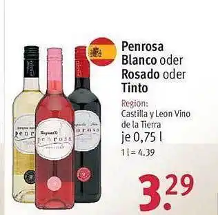 Rossmann Penrosa blanco oder rosado oder tinto Angebot