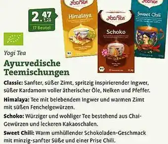 Ebl Naturkost Yogi tea ayurvedische teemischungen Angebot