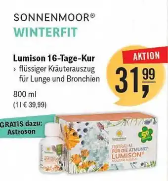 Reformhaus Bacher Sonnenmoor winterfit lumison 16-tage-kur Angebot