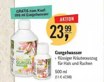 Reformhaus Bacher Gurgelwasser Angebot