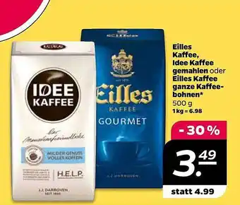 NETTO Eilles Kaffee Idee Kaffee gemahlen oder Eilles kaffee ganze Kaffeebohnen Angebot
