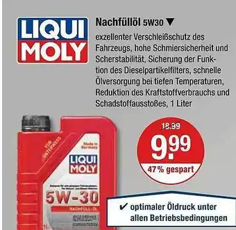 V Markt Liqui moly nachfüllöl 5w30 Angebot