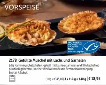 Bofrost 2178 gefüllte muschel mit lachs und garnelen Angebot