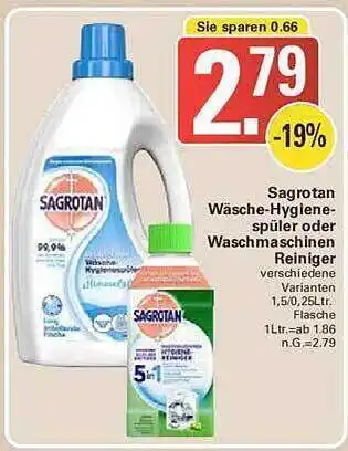 WEZ Sagrotan wäsche-hygiene spüler oder waschmaschinen reiniger Angebot