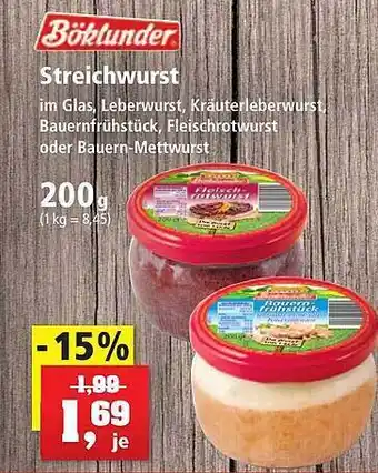 Thomas Philipps Böklunder streichwurst Angebot