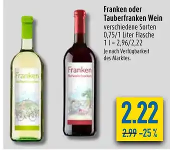 diska Franken o. Tauberfranken Wein 750ml/1L Angebot