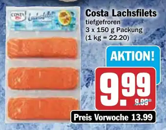 Hit Costa Lachsfilets 3x150 g Packung Angebot