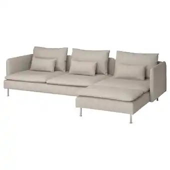 IKEA Söderhamn 4er-sofa mit récamiere fridtuna hellbeige fridtuna hellbeige Angebot