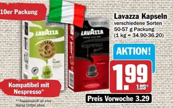 Hit Lavazza Kapseln 50-57 g Packung Angebot