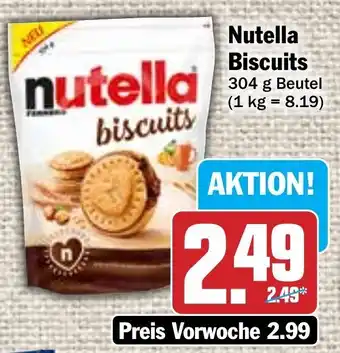 Hit Nutella Biscuits 304 g Beutel Angebot