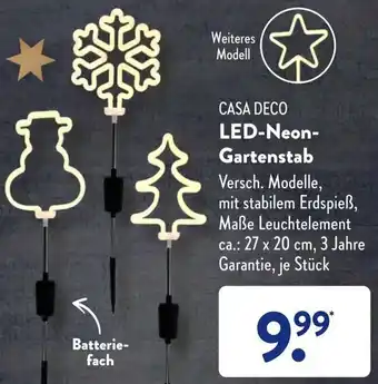 Aldi Süd Casa Deco LED Neon Gartenstab Angebot