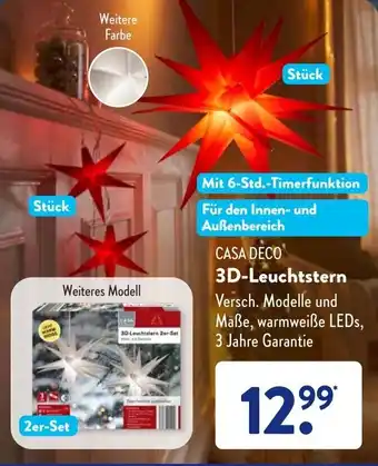 Aldi Süd Casa Deco 3D Leuchtstern Angebot