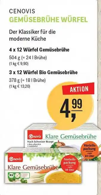 Reformhaus Bacher Cenovis gemüsebrühe würfel Angebot