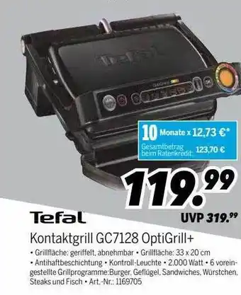 MEDIMAX Tefal kontaktgrill gc7128 optigrill+ Angebot