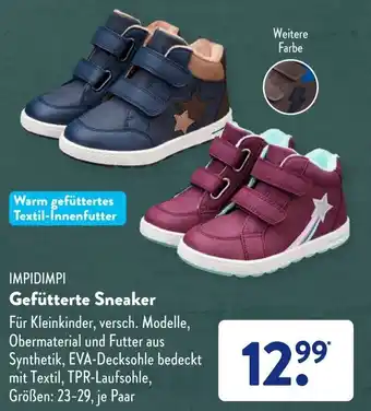 Aldi Süd Impidimpi Gefütterte Sneaker Angebot