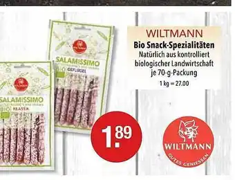 V Markt Wiltmann bio snack-spezialitäten Angebot