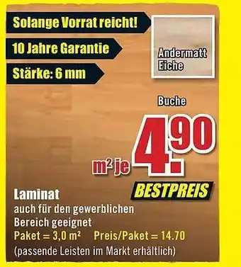 B1 Discount Baumarkt Laminat auch für den gewerblichen bereich geeignet Angebot