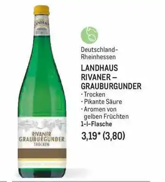 METRO Landhaus rivaner grauburgunder Angebot