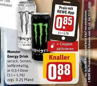 REWE Kaufpark Monster energy drink Angebot