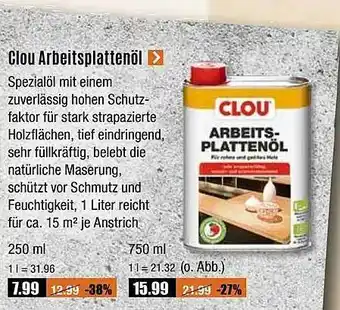 V Baumarkt Clou arbeitsplattenöl Angebot