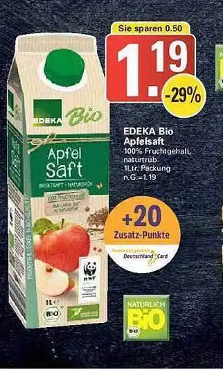 WEZ Edeka bio apfelsaft Angebot