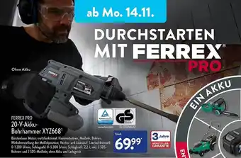 Aldi Nord Ferrex pro 20-v-akku-bohrhammer xyz668 Angebot