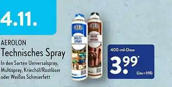 Aldi Nord Aerolon technisches spray Angebot