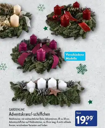 Aldi Nord Gardenline adventskranz oder -schiffchen Angebot