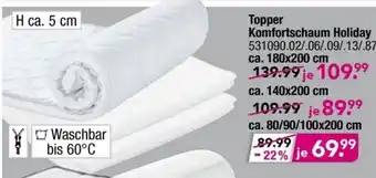 Möbel Boss Topper Komfortschaum Holiday Angebot