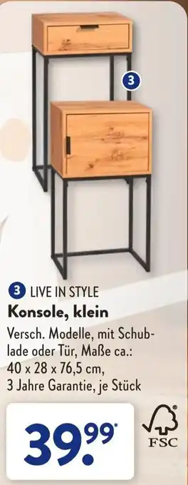 Aldi Süd Live in Style Konsole, klein Angebot