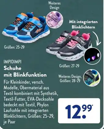 Aldi Süd Impidimpi Schuhe mit Blinkfunktion Angebot