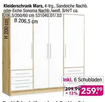 Möbel Boss Kleiderschrank Mars Angebot