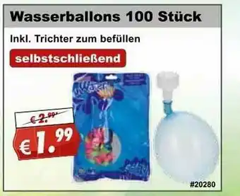 Stabilo Fachmarkt Wasserballons 100 Stück Angebot