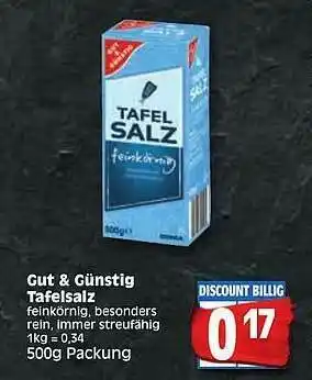 Edeka Gut & Gunstig Tafelsalz Angebot